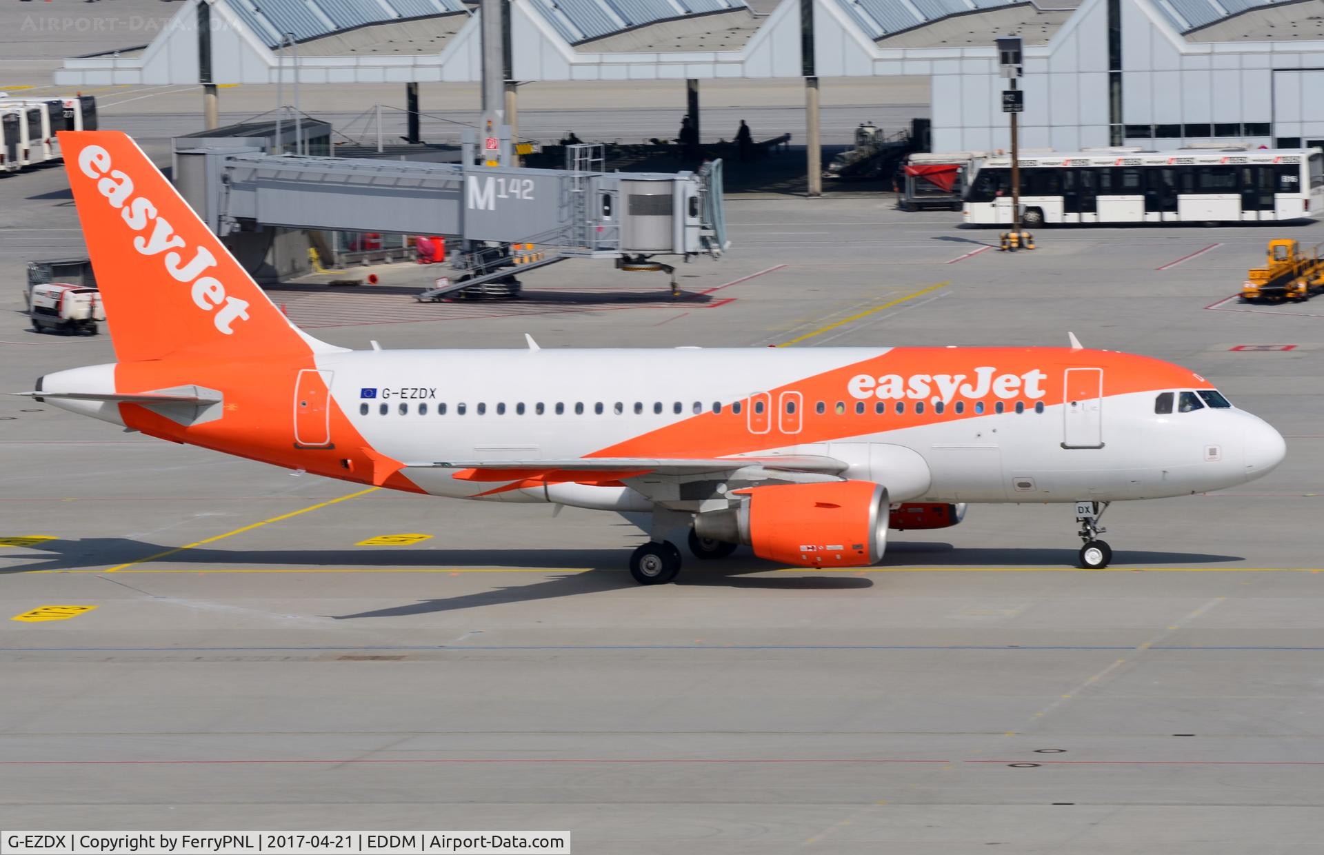 G-EZDX, 2009 Airbus A319-111 C/N 3754, Easyjet taxying in after landing.