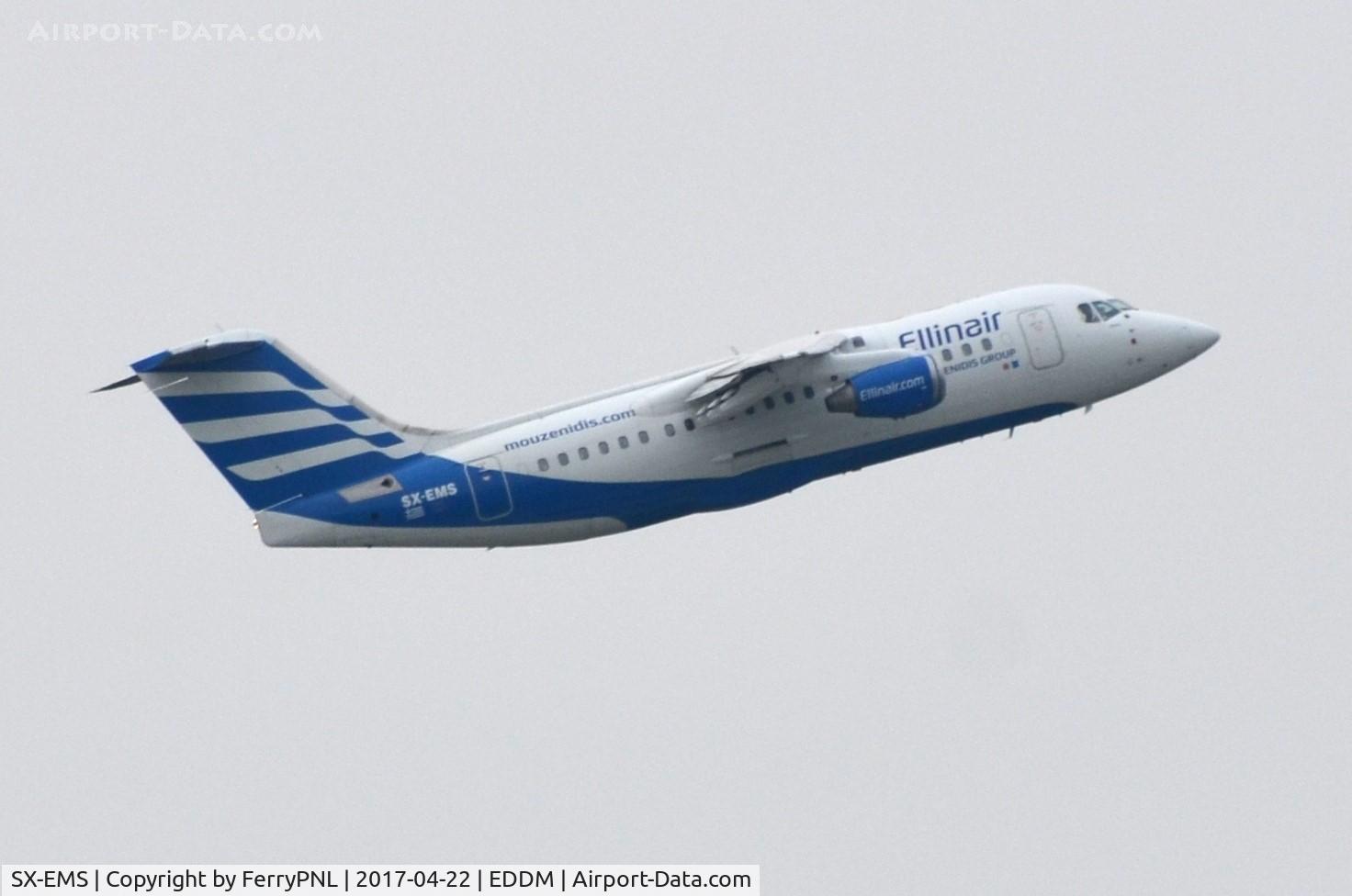 SX-EMS, 1996 British Aerospace Avro 146-RJ85 C/N E.2296, Ellinair BAe146 departing
