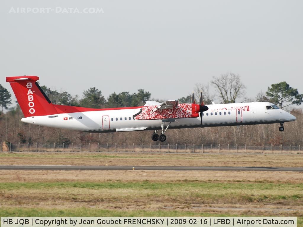 HB-JQB, 2007 De Havilland Canada DHC-8-402Q Dash 8 C/N 4175, Flybaboo landing runway 05 (now South African Express)