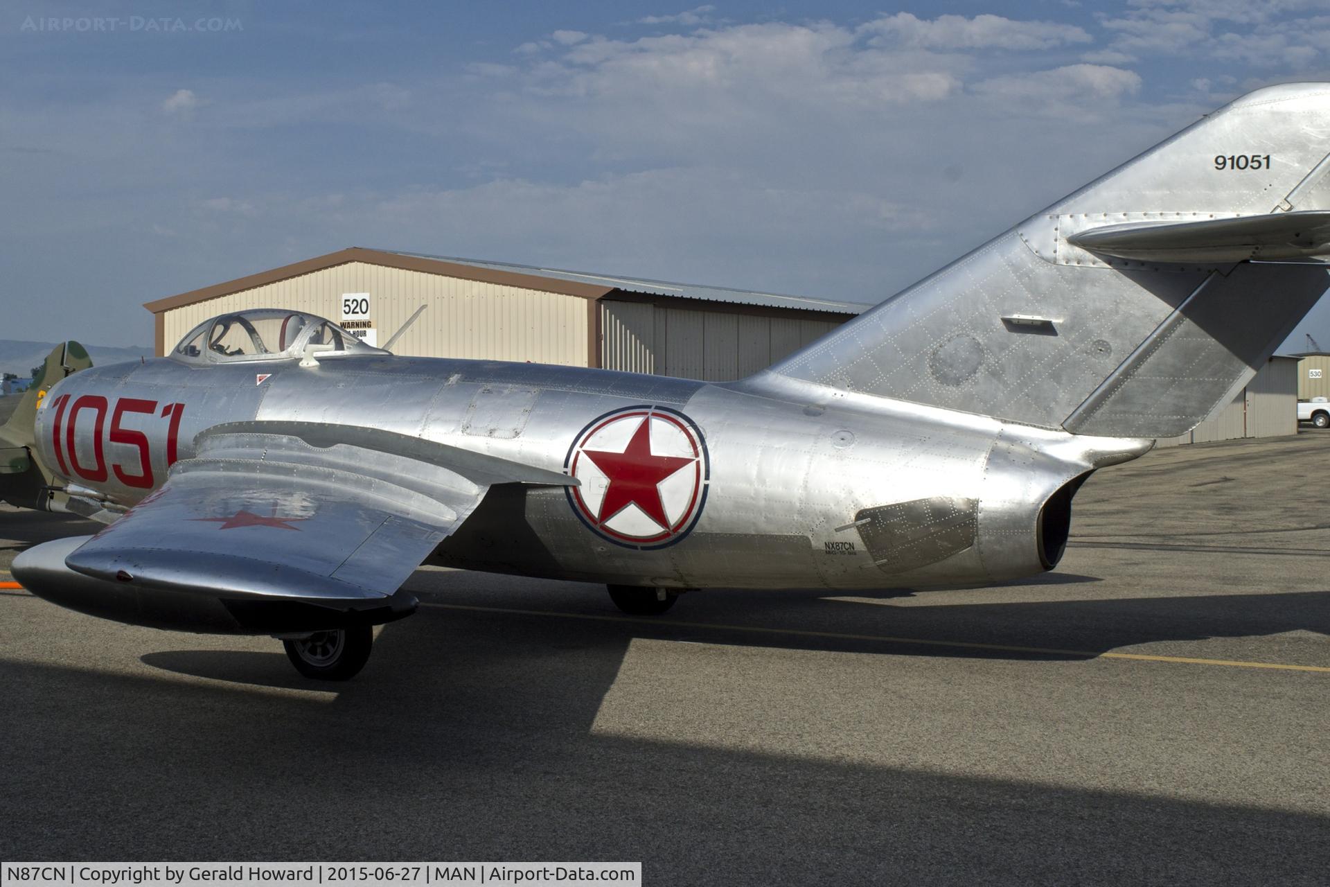 N87CN, Mikoyan-Gurevich MiG-15 C/N 910-51, On display during the air show in Nampa, Idaho.