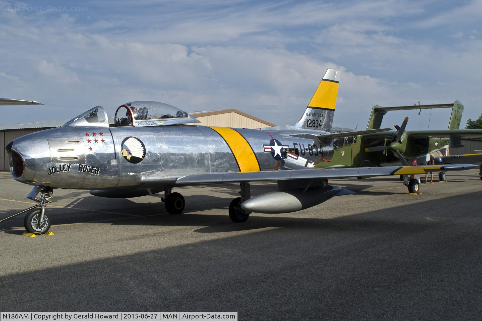 N186AM, 1952 North American F-86F Sabre C/N 191-708, On display during the air show in Nampa, Idaho.