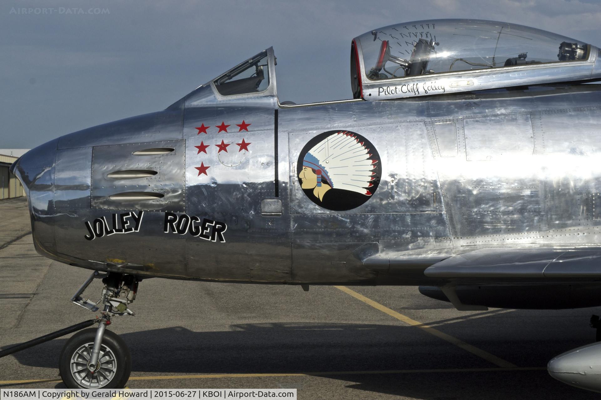 N186AM, 1952 North American F-86F Sabre C/N 191-708, On display during the air show in Nampa, Idaho.