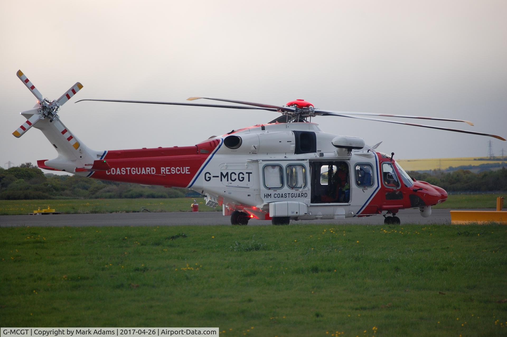 G-MCGT, 2014 AgustaWestland AW189 C/N 92006, Just returned from training pictured at the Coastguard Hangar Solent Airport, Hampshire, England