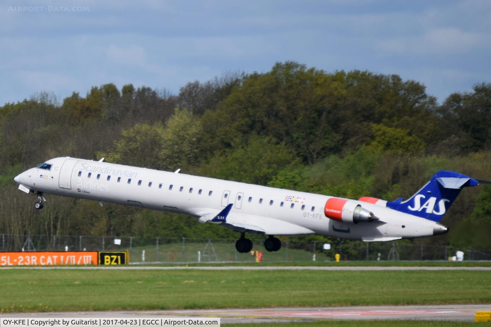 OY-KFE, 2009 Bombardier CRJ-900ER (CL-600-2D24) C/N 15224, At Manchester