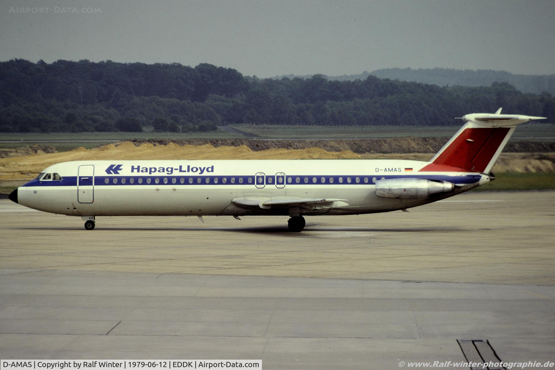 D-AMAS, 1968 BAC 111-515FB One-Eleven C/N BAC.187, BAC 111-515FB One-Eleven - Hapag Lloyd Flug GmbH - BAC.187 - D-AMAS - 12.06.1979 - CGN