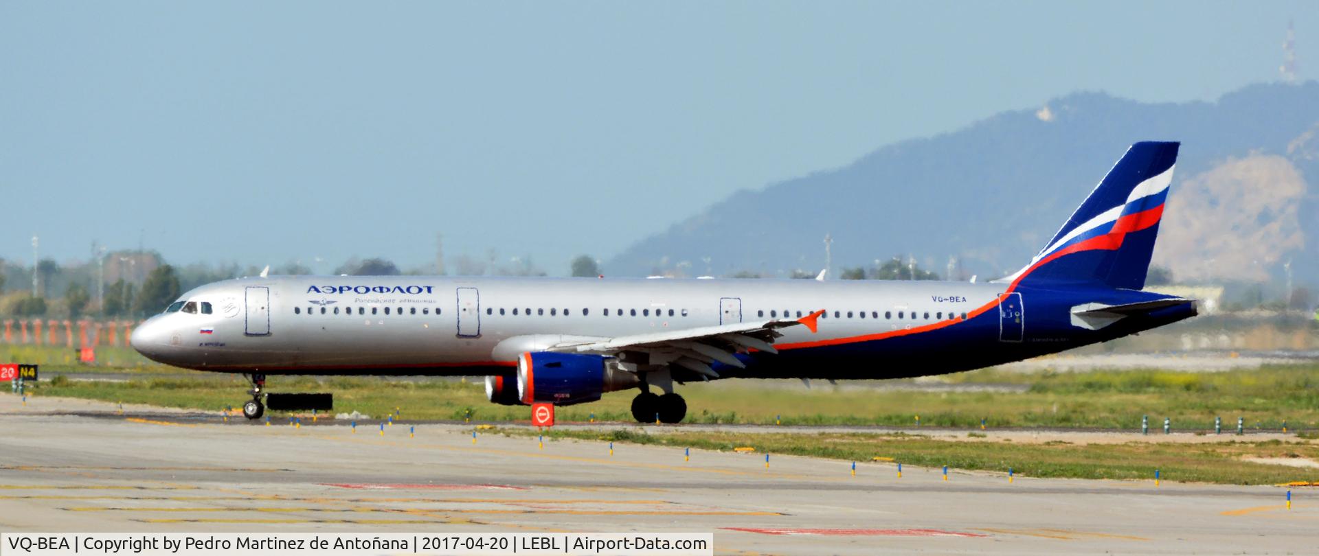 VQ-BEA, 2009 Airbus A321-211 C/N 4058, El Prat  -  Barcelona  -  España