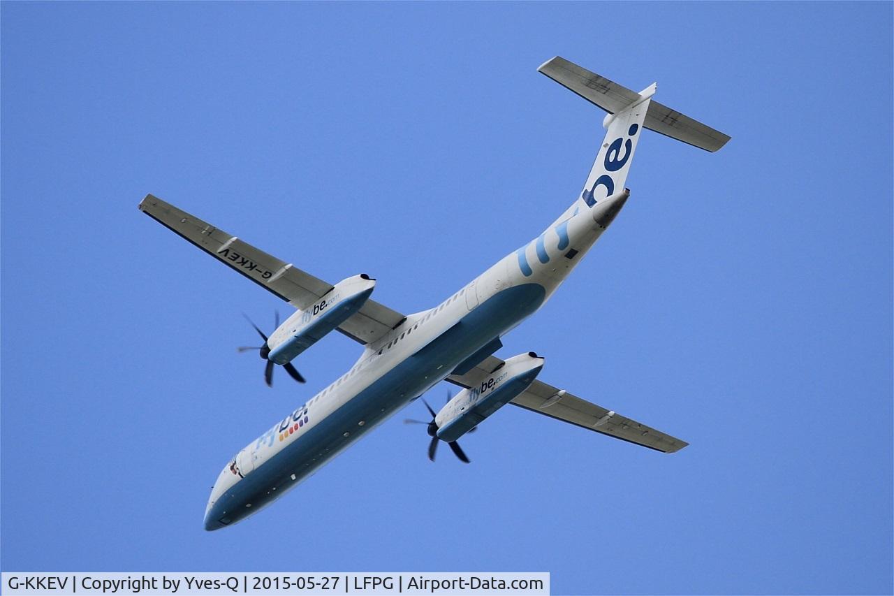 G-KKEV, 2008 De Havilland Canada DHC-8-402Q Dash 8 C/N 4201, De Havilland Canada DHC-8-402Q Dash 8, Take off Rwy 27L, Roissy Charles De Gaulle Airport (LFPG-CDG)