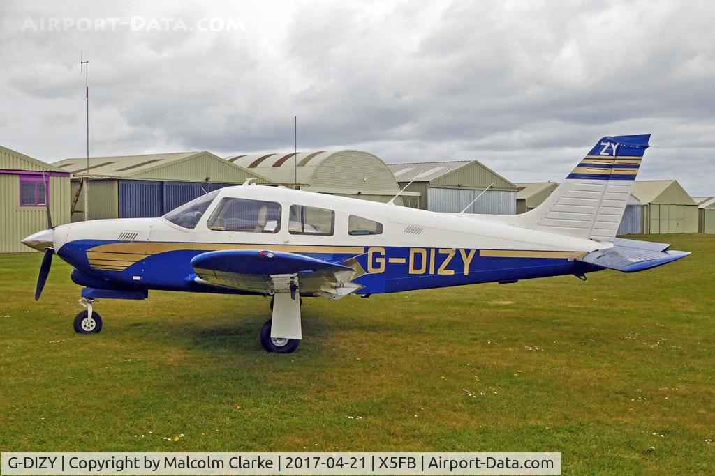 G-DIZY, 1977 Piper PA-28R-201T Cherokee Arrow III C/N 28R-7703401, Piper PA-28R-201T Cherokee Arrow III. Fishburn Airfield UK. April 21st 2017.