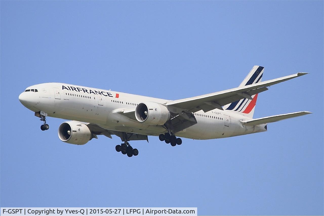 F-GSPT, 2002 Boeing 777-228/ER C/N 32308, Boeing 777-228 (ER), Short approach rwy 27R, Paris-Roissy Charles De Gaulle airport (LFPG-CDG)