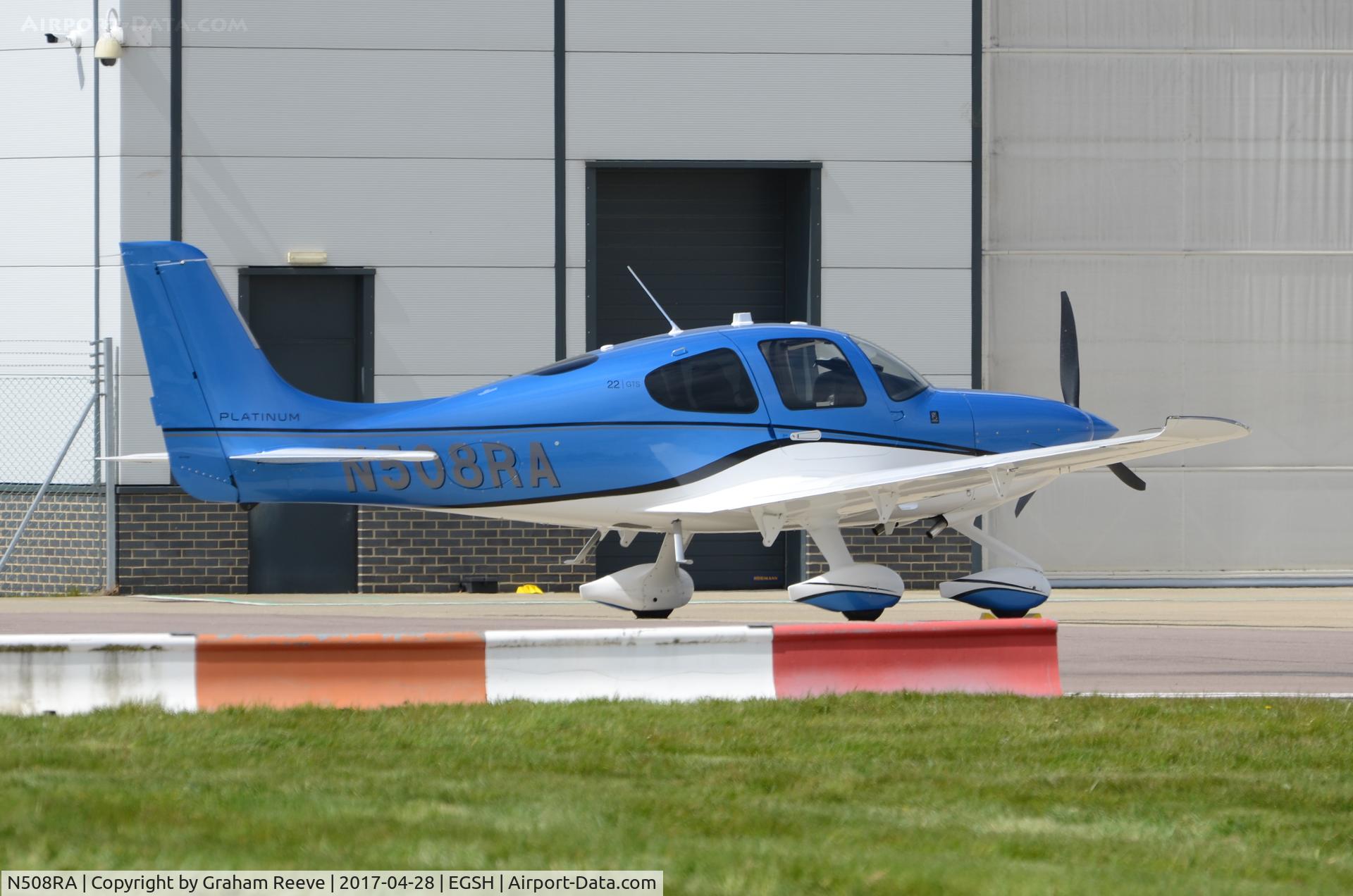 N508RA, 2017 Cirrus SR22 GTS C/N 4458, Parked at Norwich.