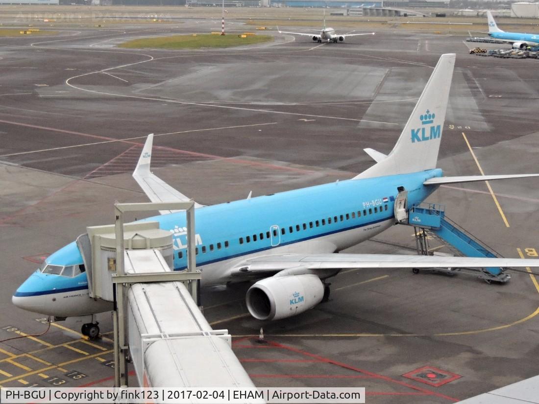 PH-BGU, 2011 Boeing 737-7K2 C/N 39257, klm 737 named koekoek boarding some pssengers