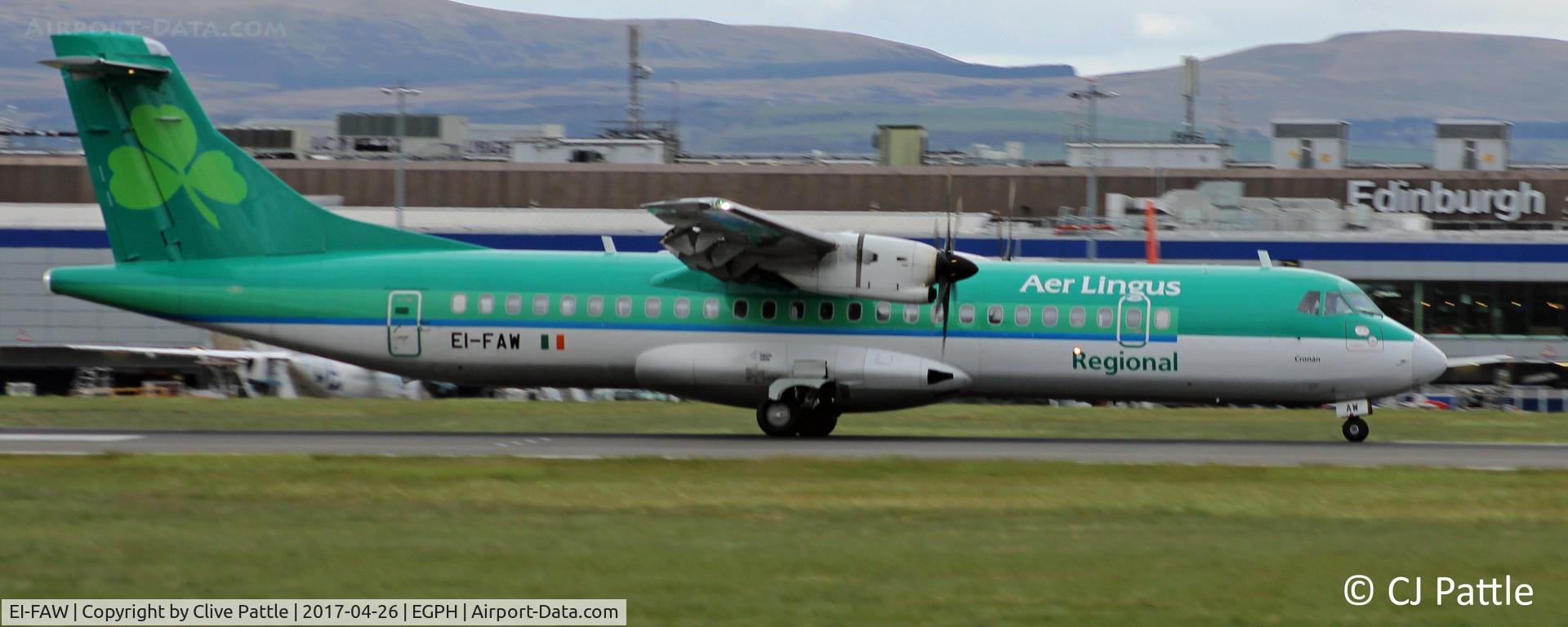 EI-FAW, 2013 ATR 72-600 (72-212A) C/N 1122, Landing roll at EGPH