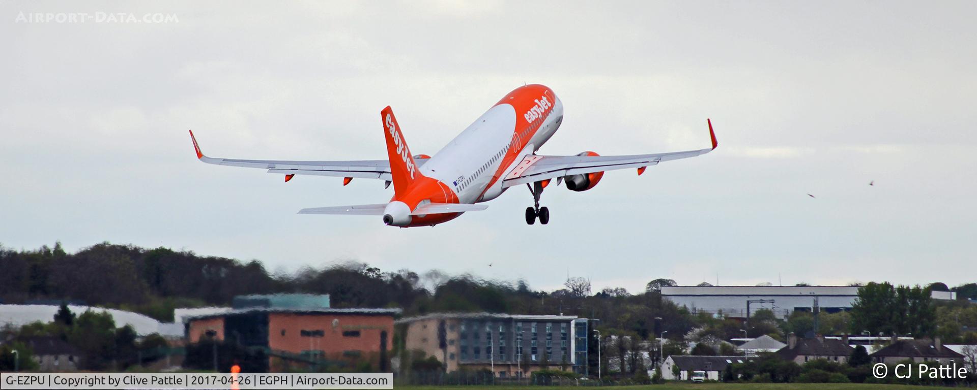 G-EZPU, 2016 Airbus A320-214 C/N 7490, In action at Edinburgh EGPH