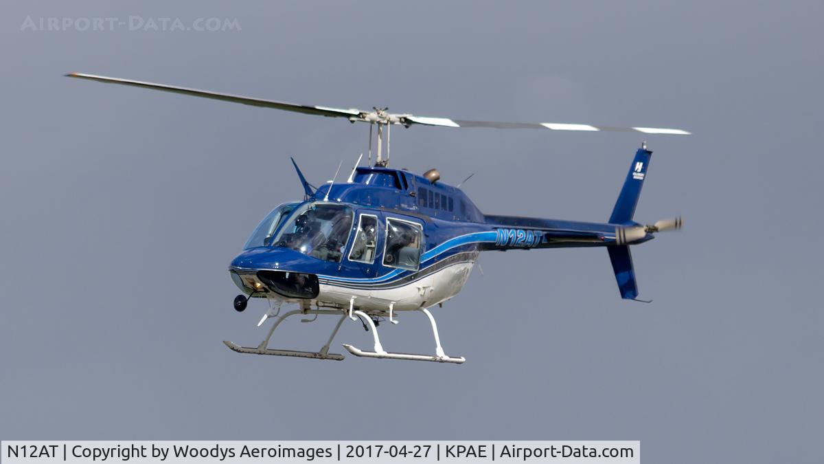 N12AT, 1974 Bell 206B JetRanger II C/N 1329, Arriving at KPAE