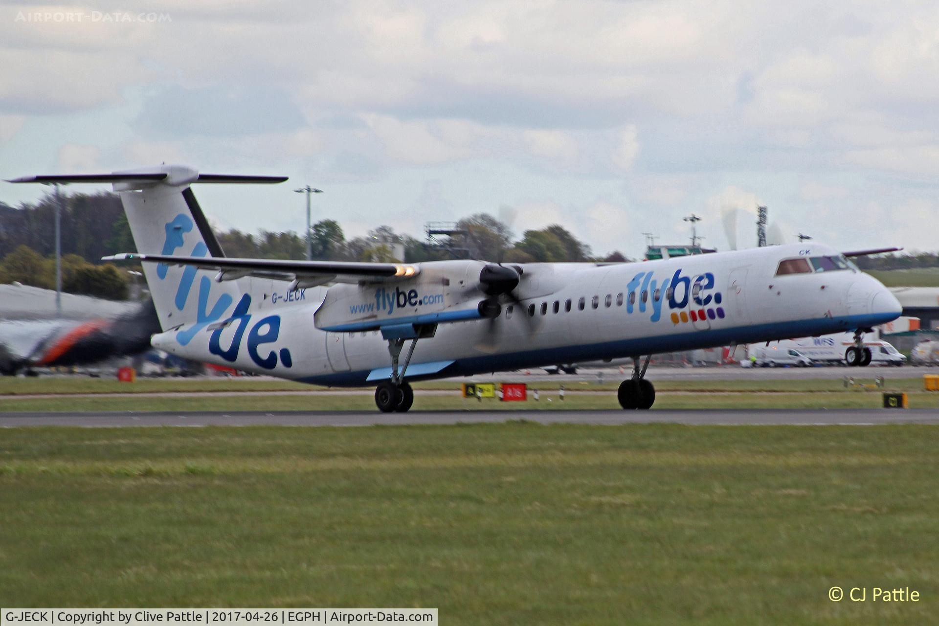 G-JECK, 2005 De Havilland Canada DHC-8-402Q Dash 8 C/N 4113, In action at Edinburgh EGPH