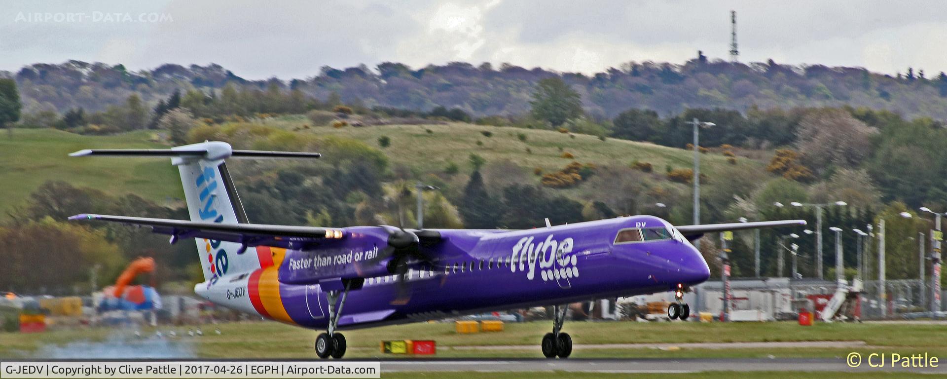 G-JEDV, 2004 De Havilland Canada DHC-8-402Q Dash 8 C/N 4090, In action at Edinburgh EGPH