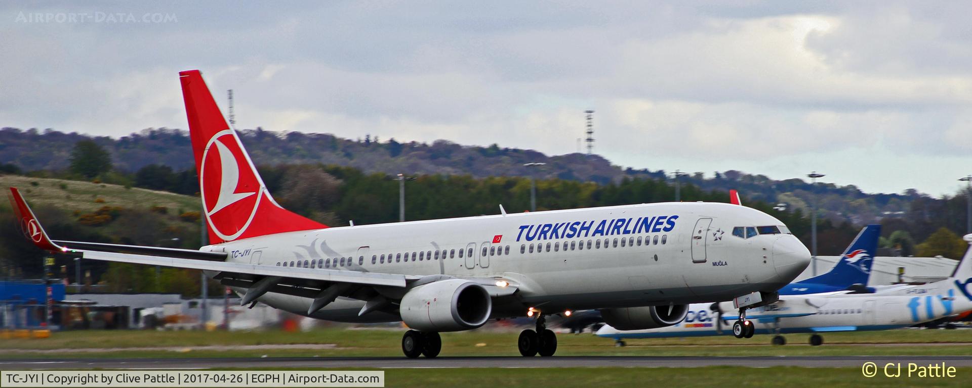 TC-JYI, 2012 Boeing 737-9F2/ER C/N 40985, In action at Edinburgh EGPH