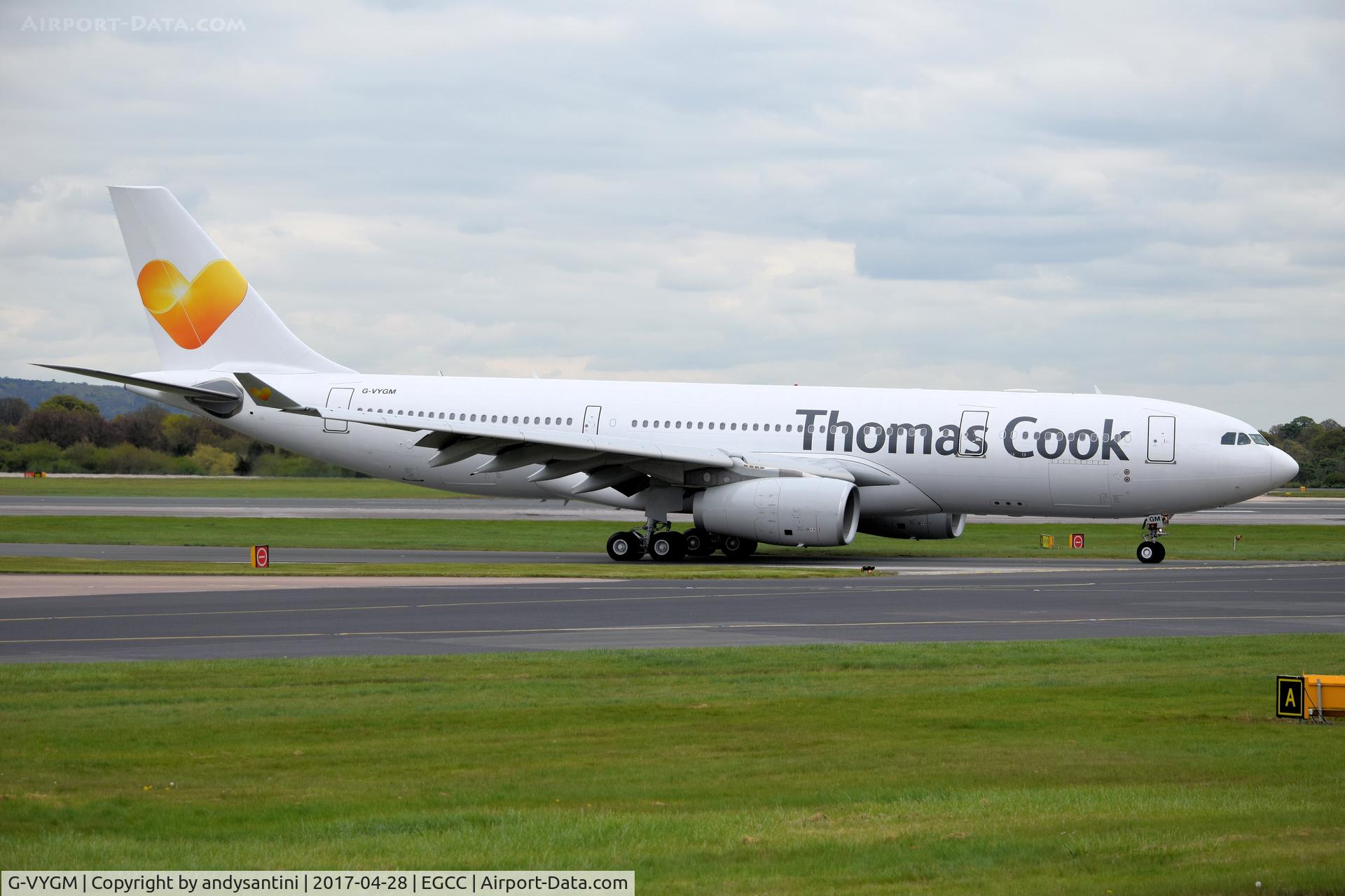 G-VYGM, 2015 Airbus A330-243 C/N 1601, just left 23R taxing in to its gate/stand