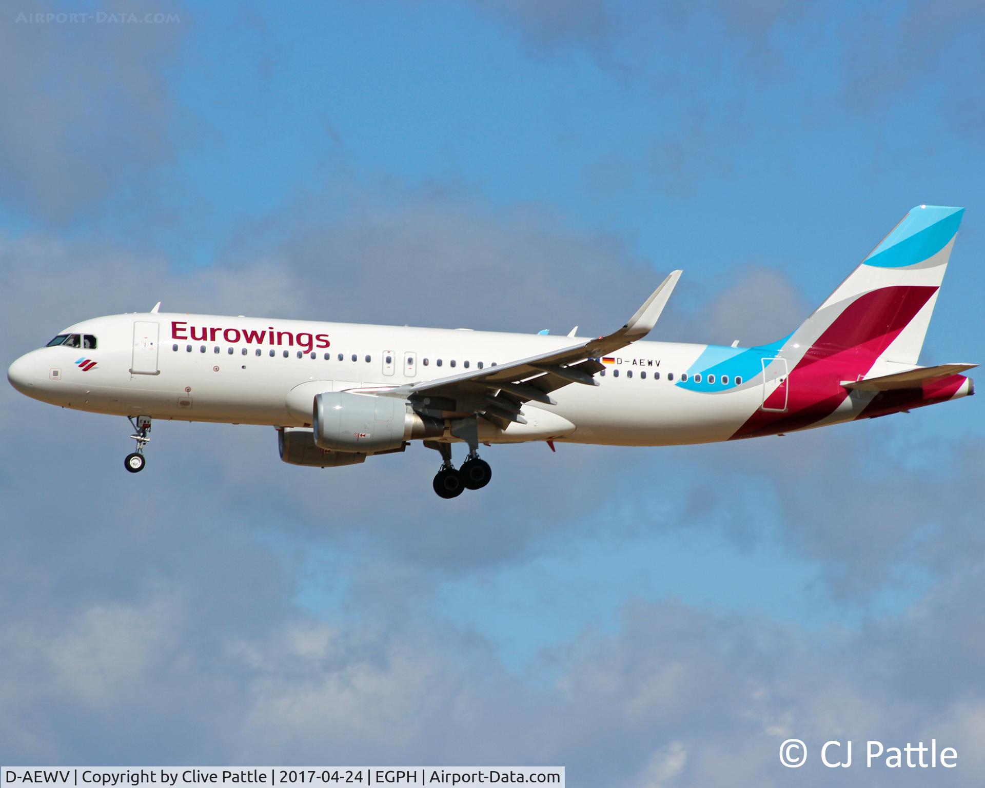 D-AEWV, 2017 Airbus A320-214 C/N 7545, In action at Edinburgh EGPH