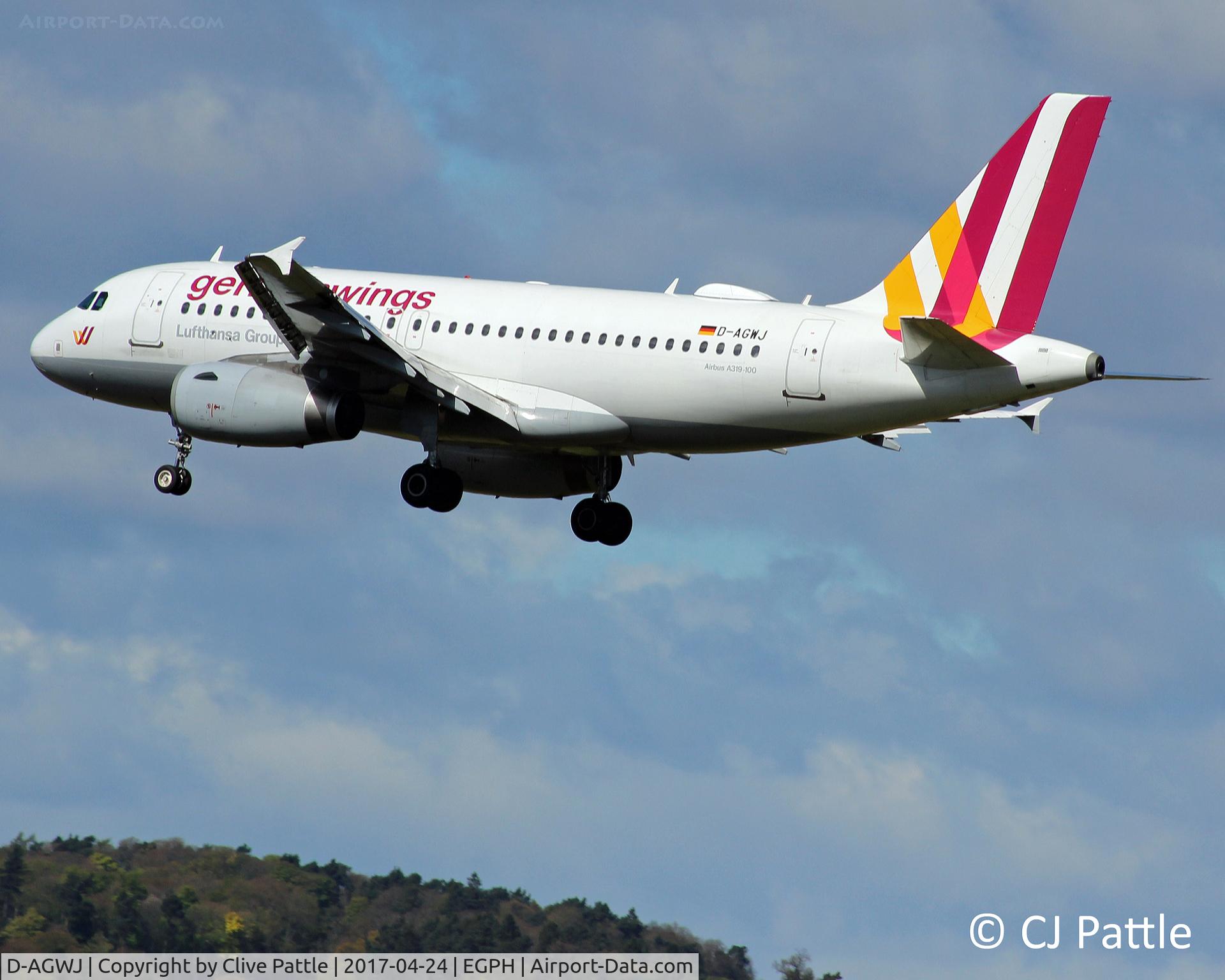 D-AGWJ, 2008 Airbus A319-132 C/N 3375, Short finals at EDI