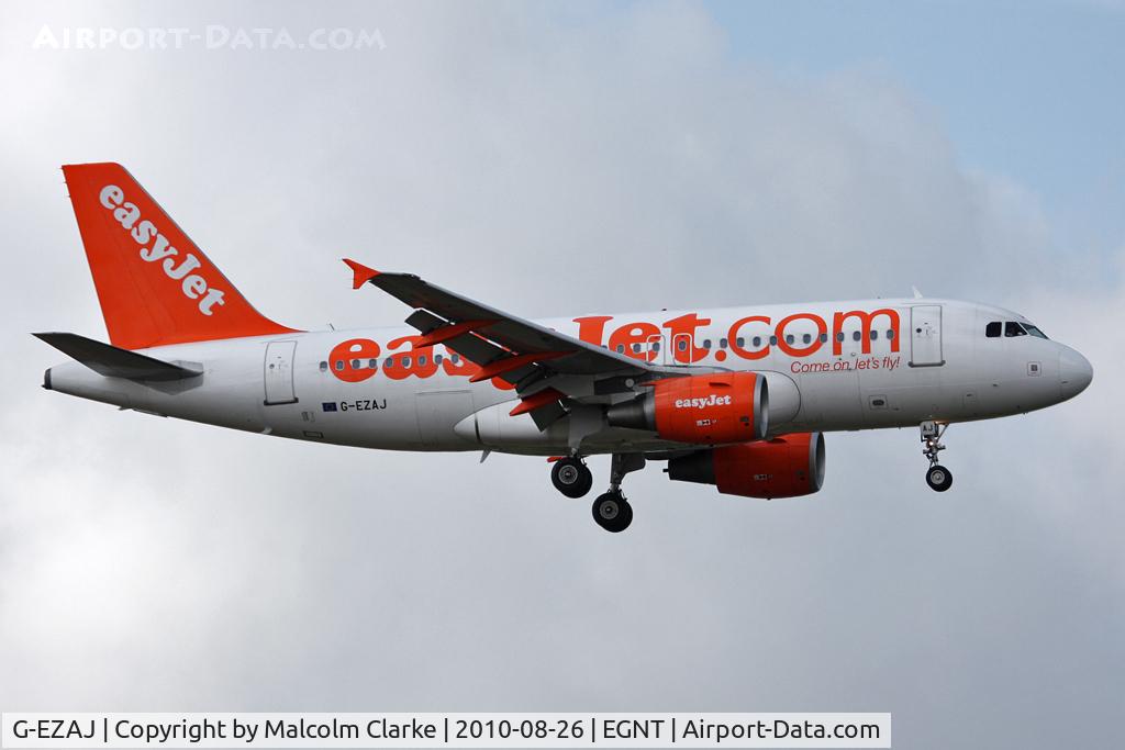 G-EZAJ, 2006 Airbus A319-111 C/N 2742, Airbus A319-111 on approach to 07 at Newcastle Airport UK. August 26th 2010.