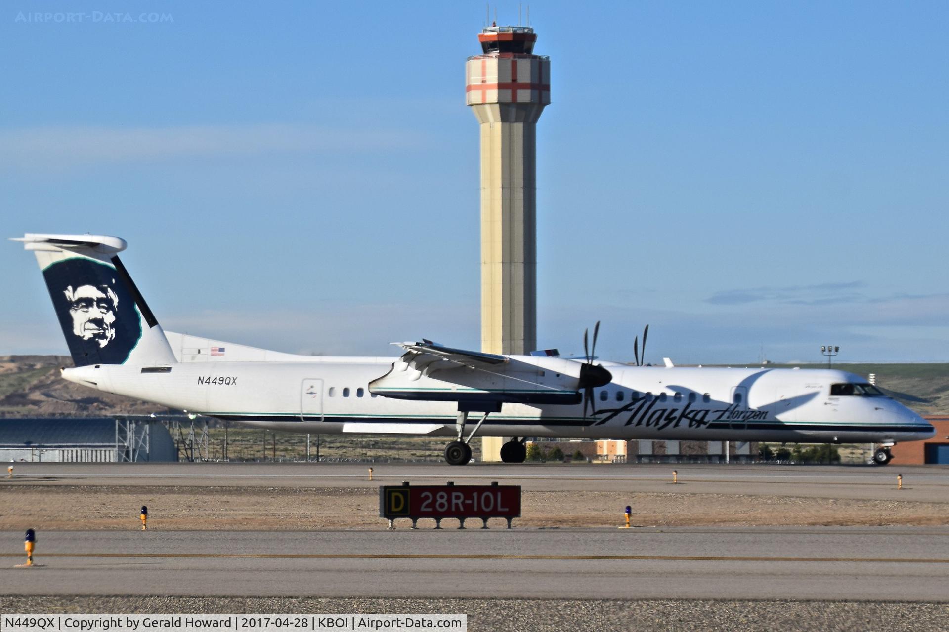 N449QX, 2012 Bombardier DHC-8-402 Dash 8 C/N 4410, Landing roll out on RWY 28R.
