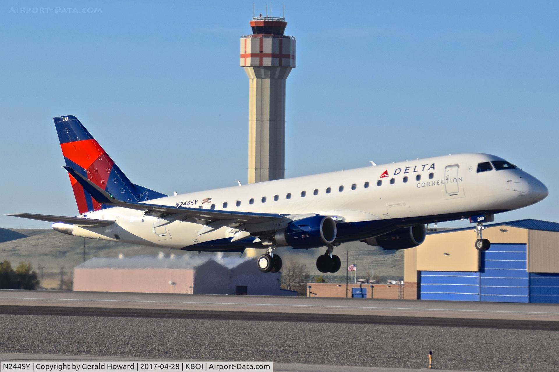 N244SY, 2016 Embraer 175LR (ERJ-170-200LR) C/N 17000598, Take off climb out from RWY 28R.