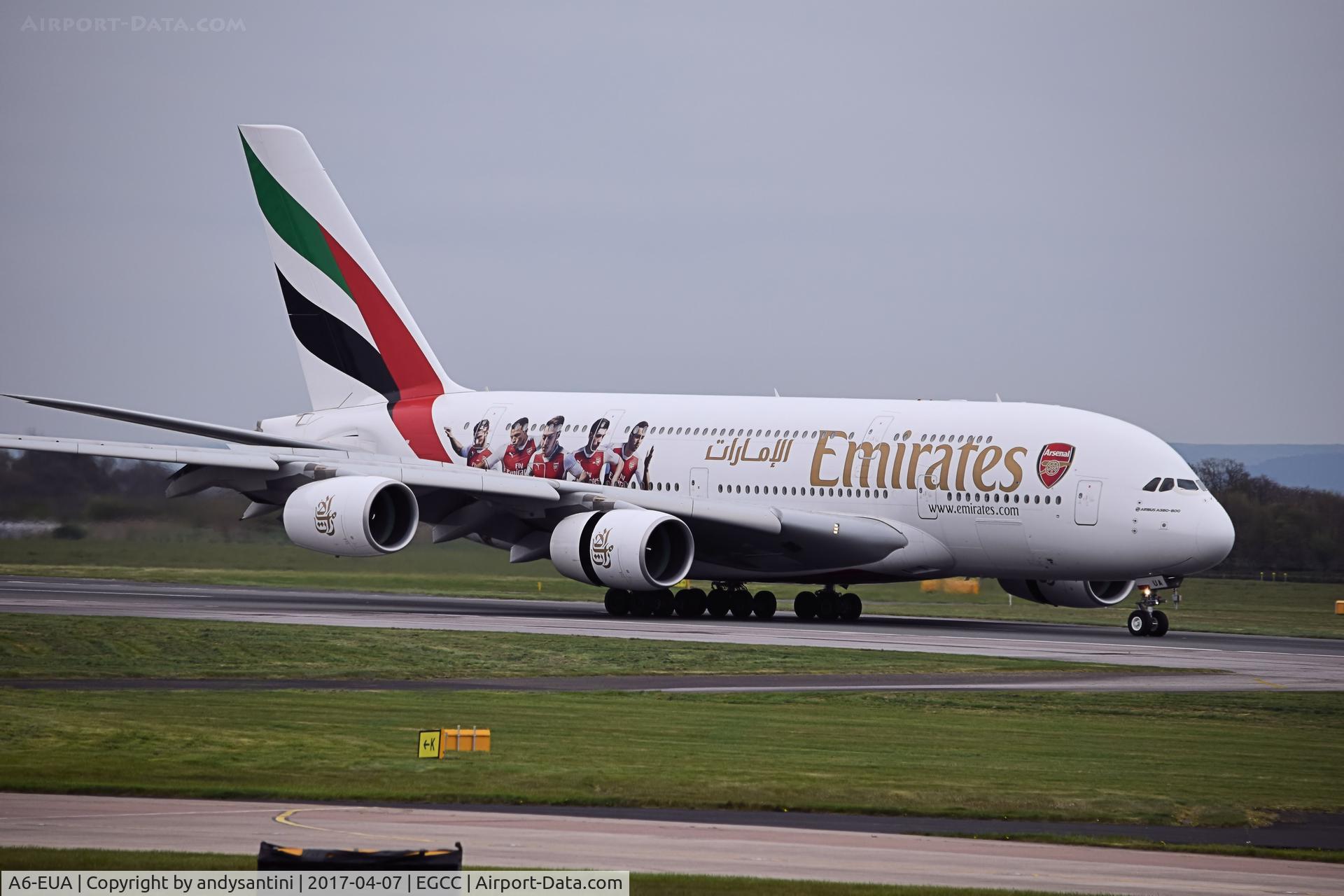 A6-EUA, 2016 Airbus A380-861 C/N 211, just landed on 23R