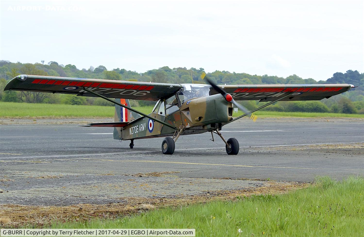 G-BURR, 1955 Auster AOP.9 C/N B5/10/32, At 2017 Radial and Trainer Fly-In at Wolverhampton Halfpenny Green Airport