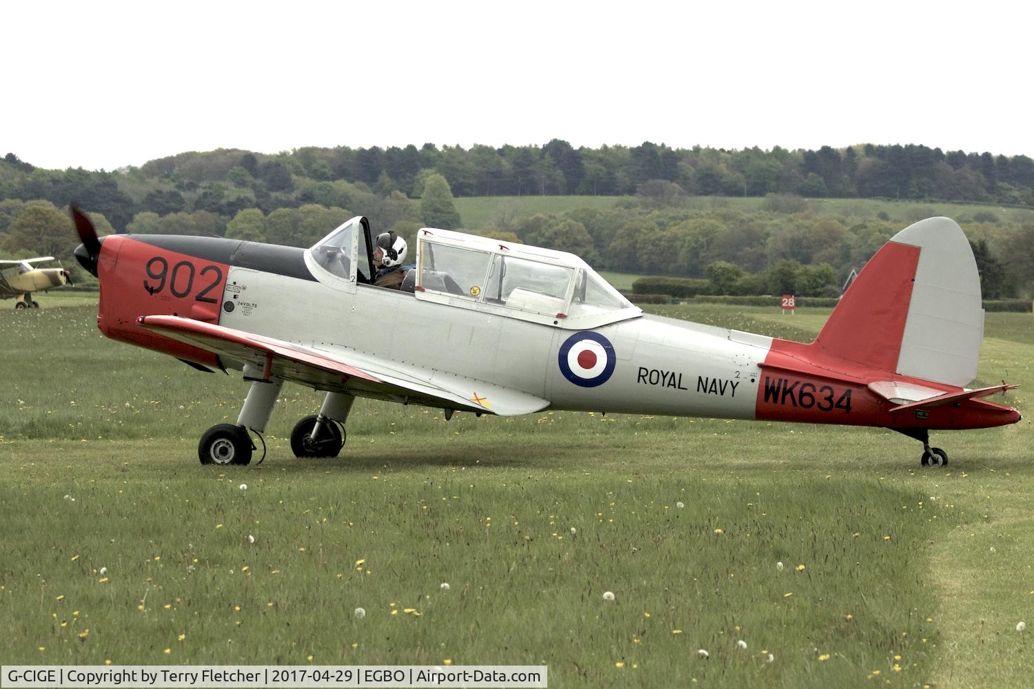 G-CIGE, 1952 De Havilland DHC-1 Chipmunk T.10 C/N C1/0648, At 2017 Radial and Trainer Fly-In at Wolverhampton Halfpenny Green Airport