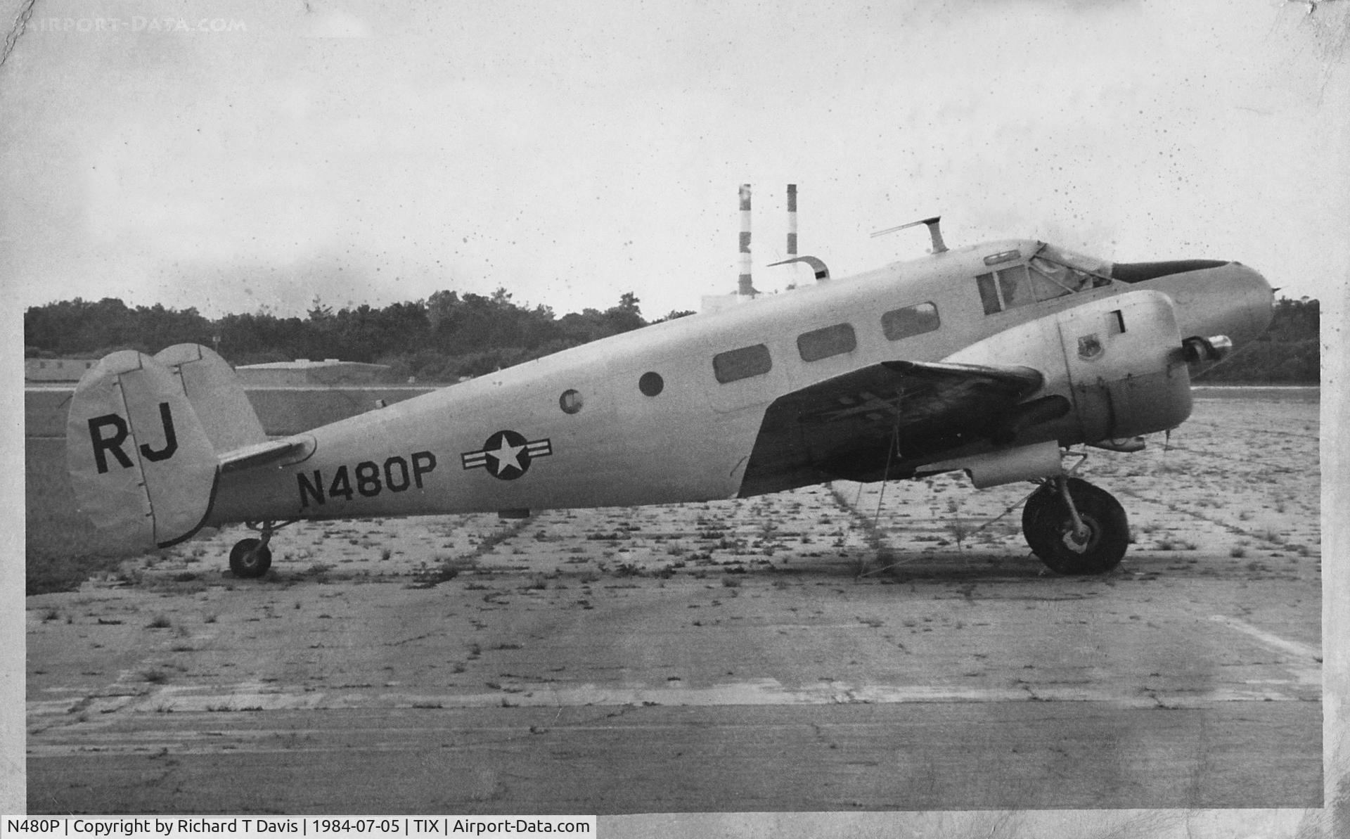 N480P, 1952 Beech C-45H Expeditor C/N AF-815 (52-10885), Beech C-45H in Titusville Fl.