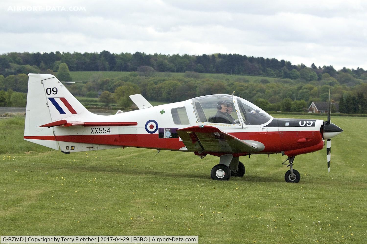 G-BZMD, 1973 Scottish Aviation Bulldog T.1 C/N BH120/247, At 2017 Radial and Trainer Fly-In at Wolverhampton Halfpenny Green Airport