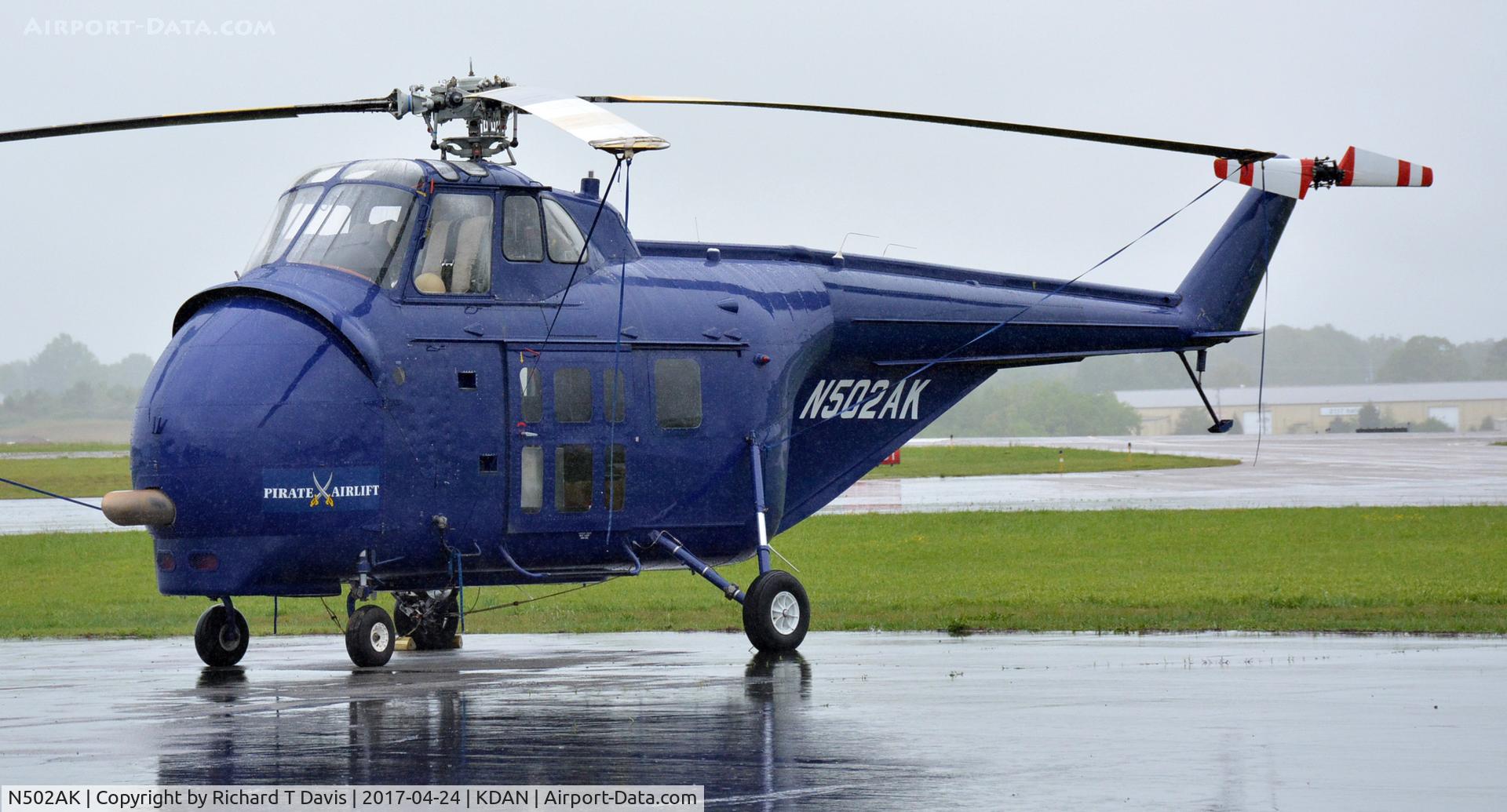 N502AK, 1997 Sikorsky/vertical S-55 C/N V55-896T, 1997 Sikorsky S-55 grounded due to weather in Danville Va.
