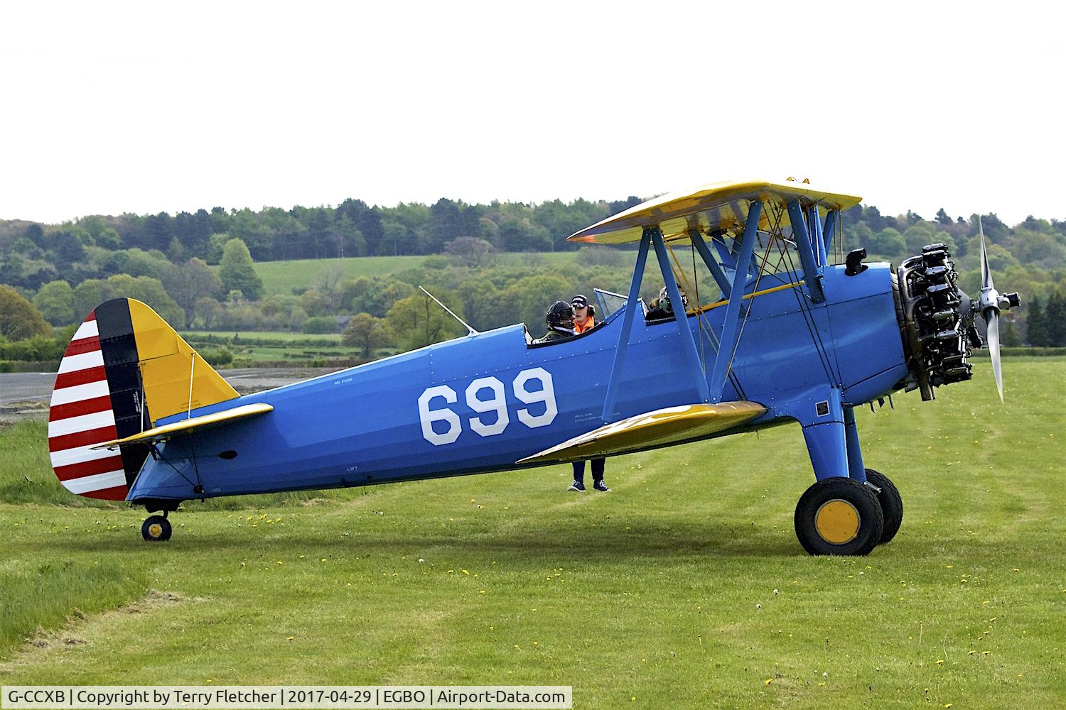 G-CCXB, 1942 Boeing A75L3 C/N 75-7854, At 2017 Radial and Trainer Fly-In at Wolverhampton Halfpenny Green Airport