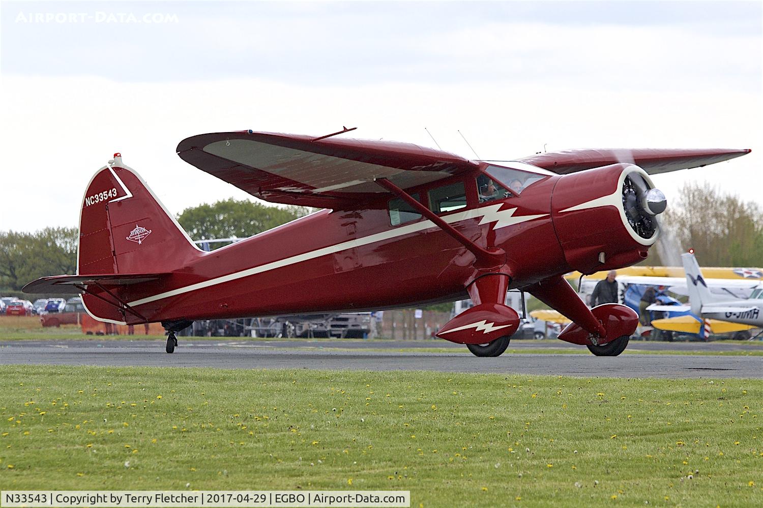 N33543, 1944 Stinson V77 Reliant C/N 77-373, At 2017 Radial and Trainer Fly-In at Wolverhampton Halfpenny Green Airport