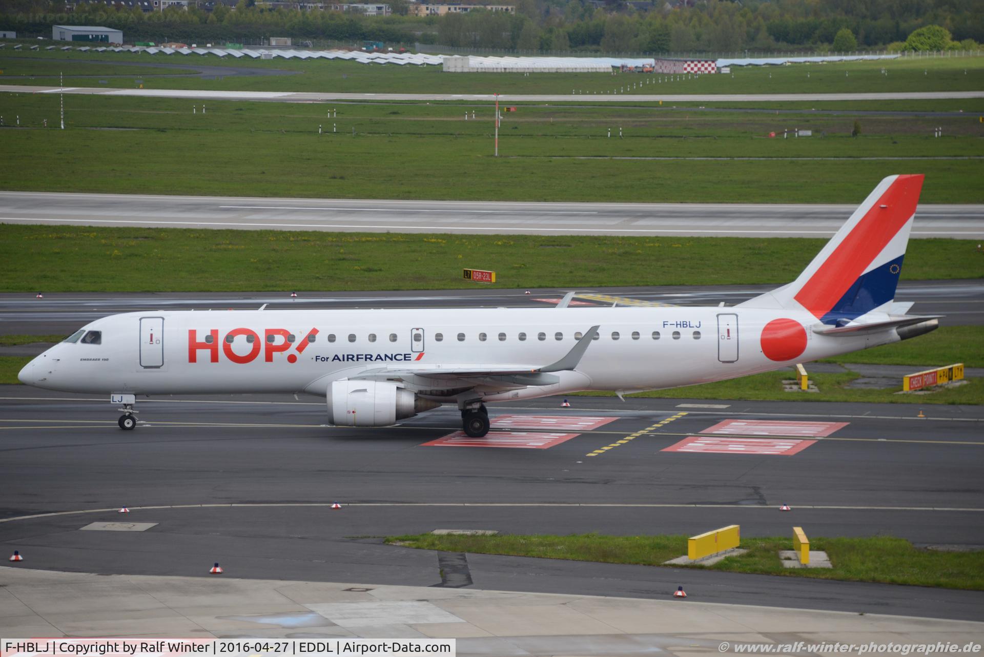 F-HBLJ, 2009 Embraer 190LR (ERJ-190-100LR) C/N 19000133, Embraer ERJ-190STD 190-100 - A5 HOP HOP! - 19000311 - FH-BLJ - 27.04.2016 - DUS