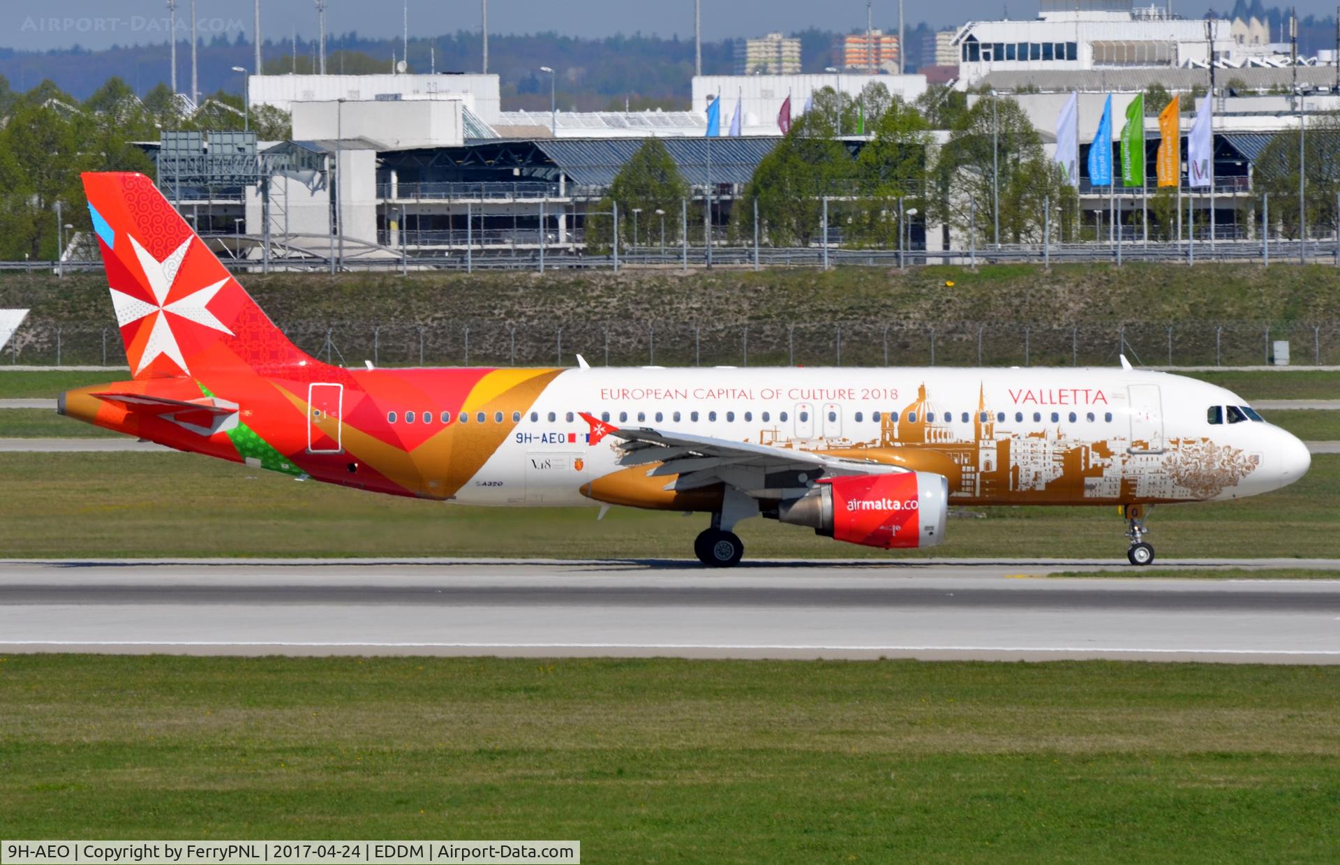 9H-AEO, 2006 Airbus A320-214 C/N 2768, Air Malta A320 vacating the runway.