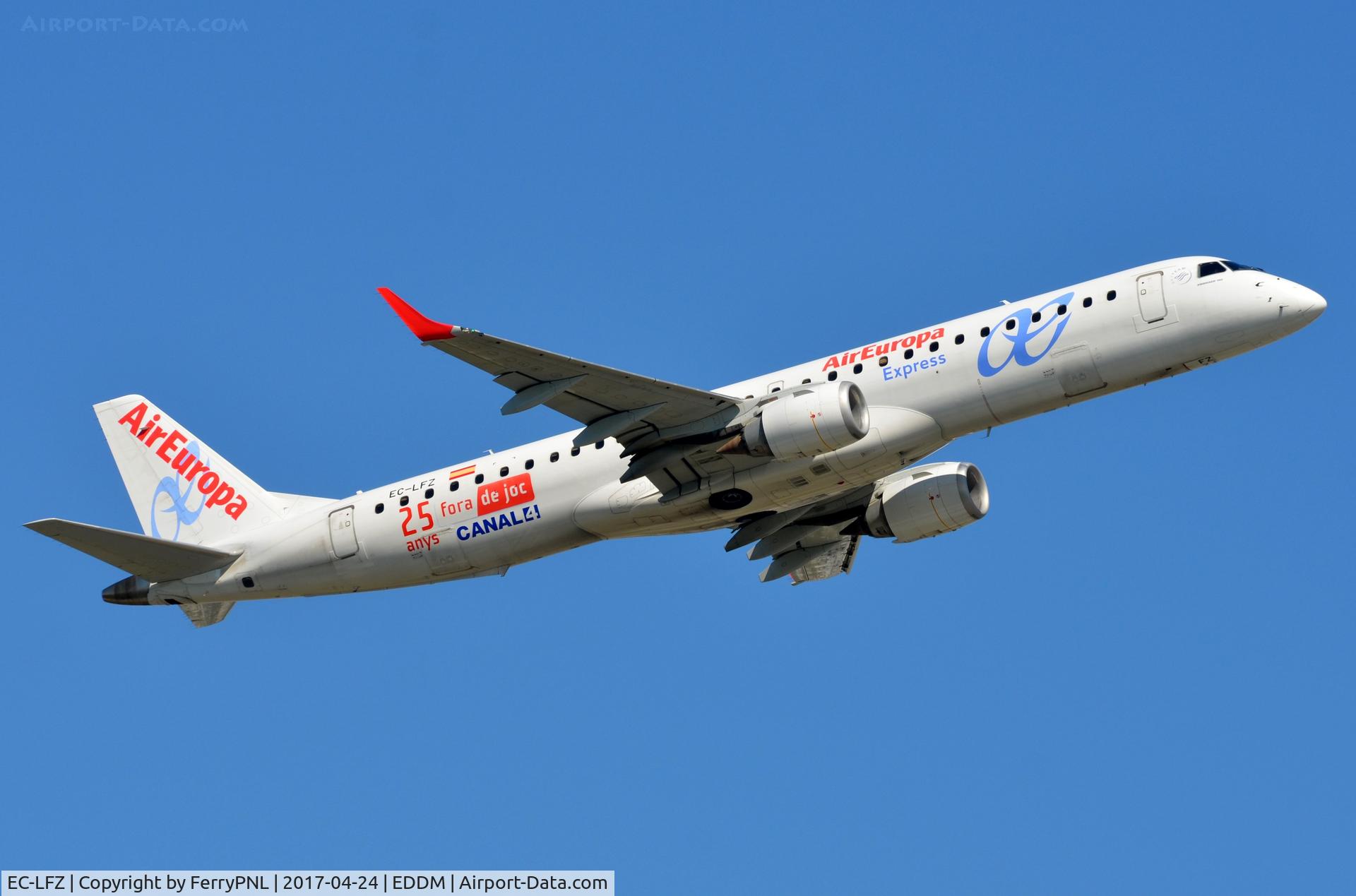 EC-LFZ, 2010 Embraer 195LR (ERJ-190-200LR) C/N 19000357, Air Europa ERJ195 lifting-off.
