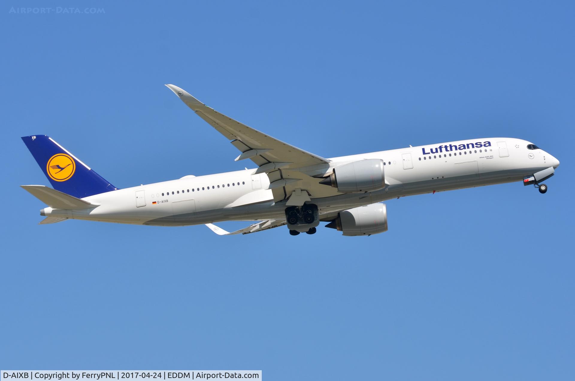 D-AIXB, 2016 Airbus A350-941 C/N 080, Lufthansa A359 departing MUC