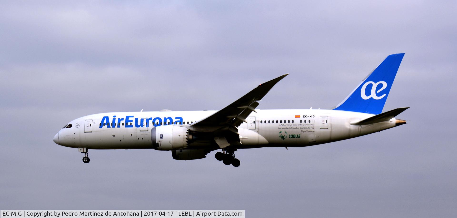EC-MIG, 2016 Boeing 787-8 Dreamliner C/N 36412, El Prat  -  Barcelona  -  España