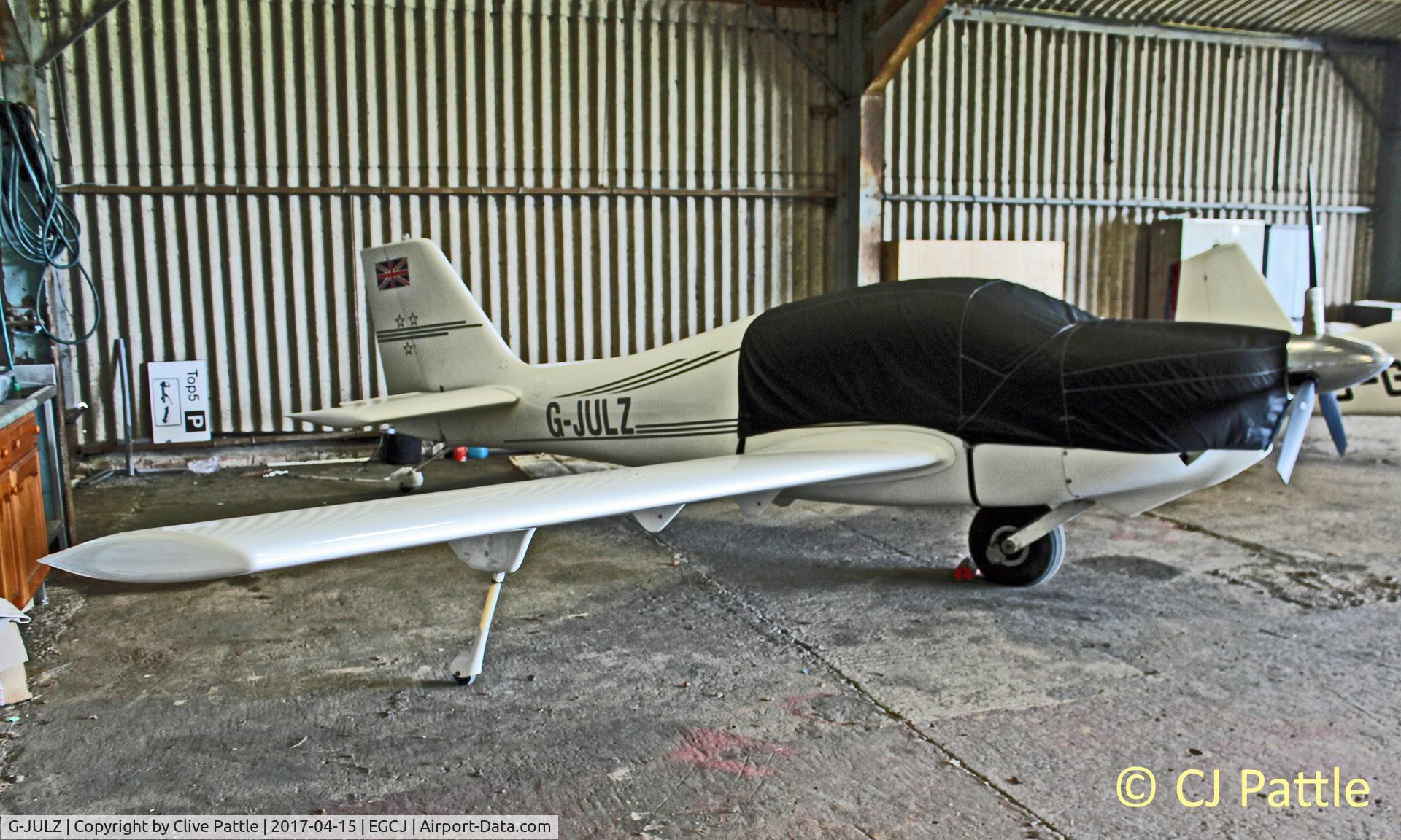 G-JULZ, 2002 Europa Monowheel C/N PFA 247-13045, Hangared at EGCJ