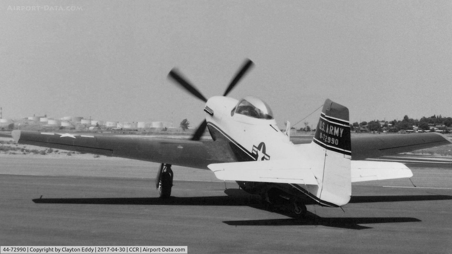 44-72990, 1944 North American P-51D-20-NA Mustang C/N 222 -38749, Buchanan Field Concord California 1969