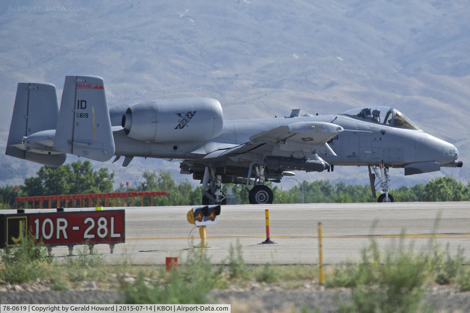 78-0619, 1978 Fairchild Republic A-10C Thunderbolt II C/N A10-0239, Starting take off roll on RWY 10R. 190th Fighter Sq., Idaho ANG.
