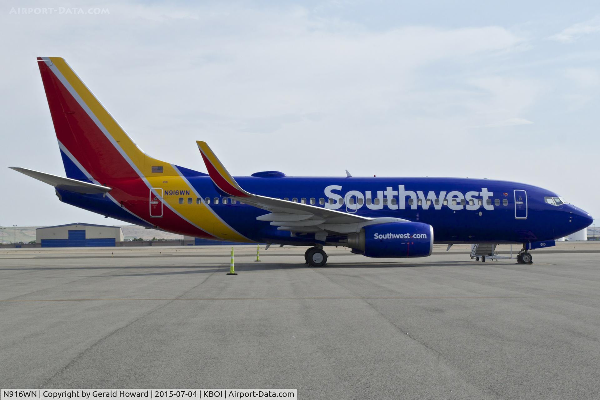 N916WN, 2008 Boeing 737-7H4 C/N 36623, Parked on remote spot #2.
