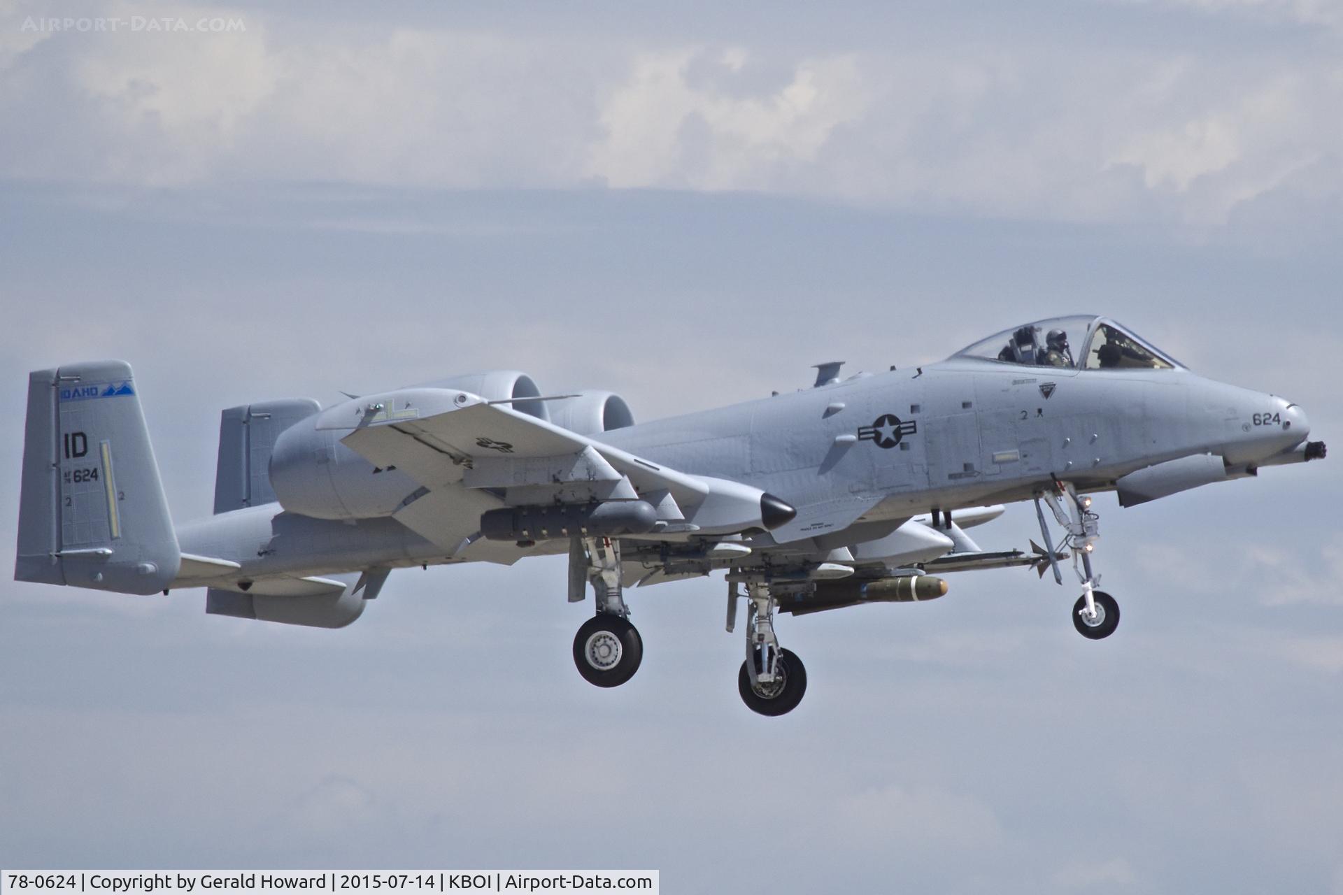 78-0624, 1978 Fairchild Republic A-10C Thunderbolt II C/N A10-0244, Landing RWY 10R. 190th Fighter Sq., Idaho ANG.