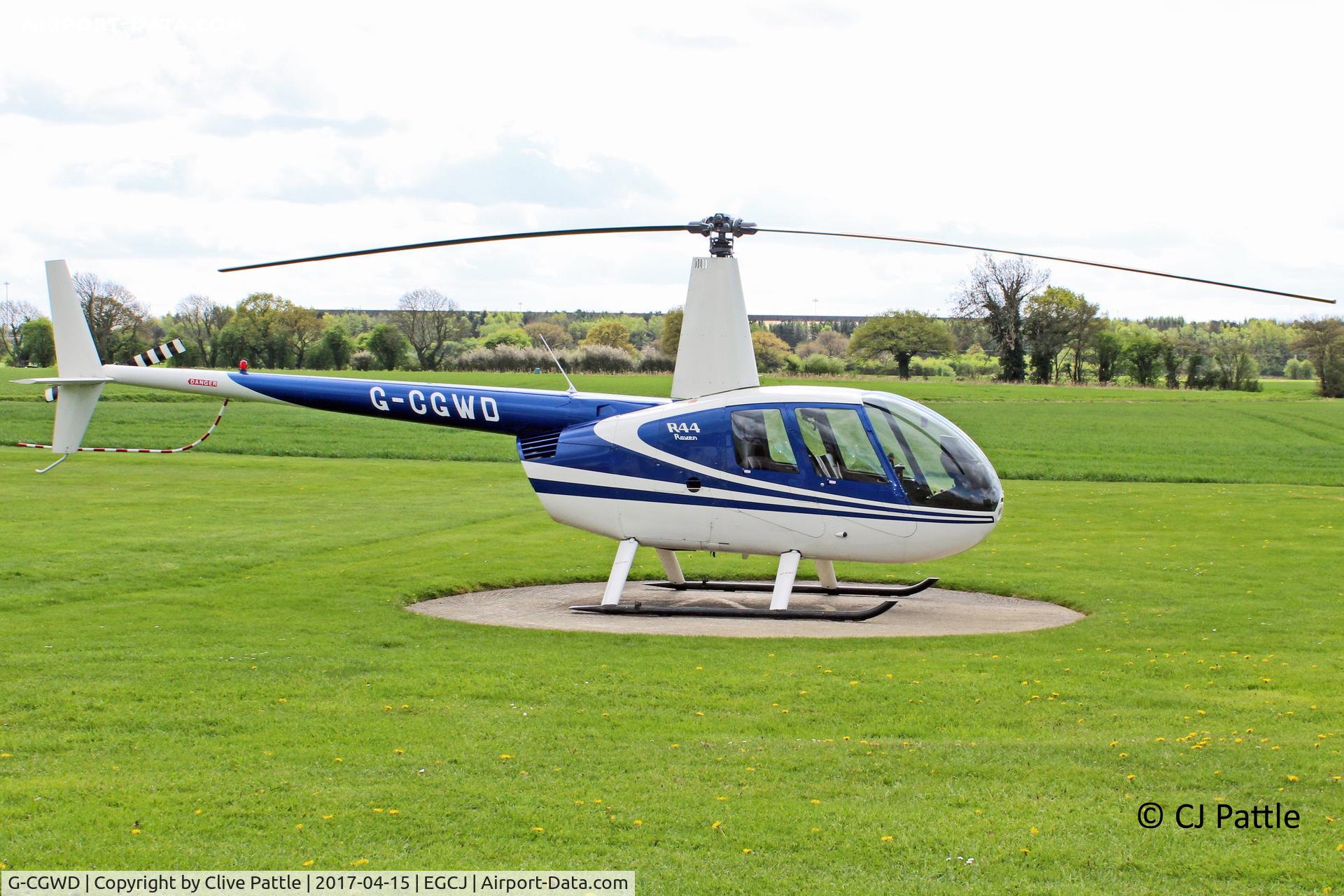 G-CGWD, 2007 Robinson R44 Raven C/N 1695, At rest at Sherburn