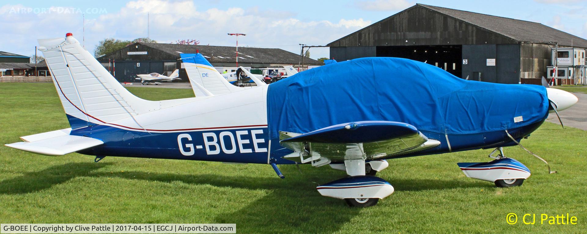 G-BOEE, 1976 Piper PA-28-181 Cherokee Archer II C/N 28-7690359, At EGCJ