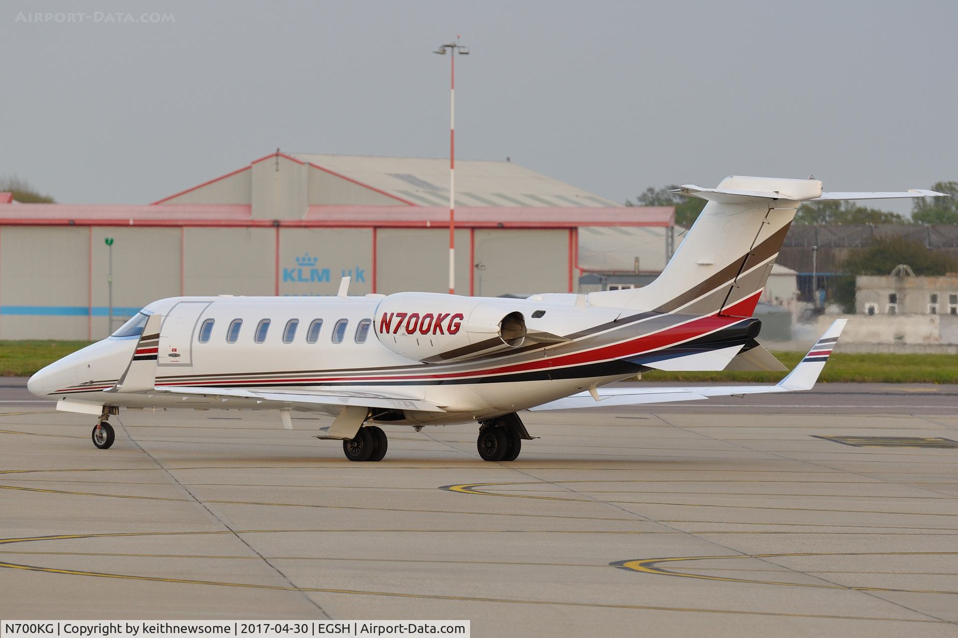 N700KG, 2004 Learjet 45 C/N 2017, Nice Visitor Leaving Norwich.