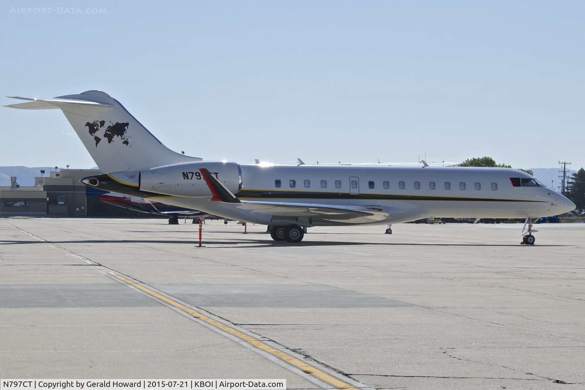 N797CT, 2011 Bombardier BD-700-1A10 Global 6000 C/N 9435, Parked on the south GA ramp.