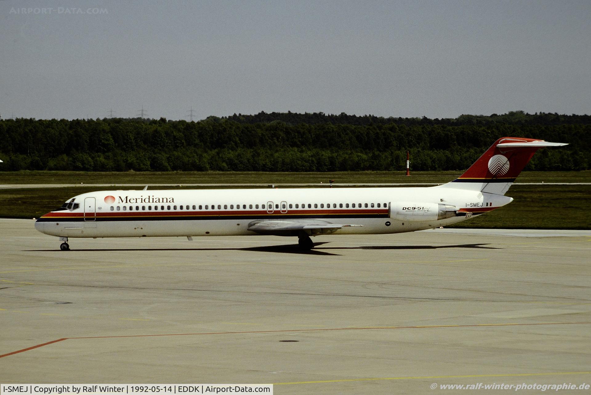 I-SMEJ, 1975 Douglas DC-9-51 C/N 47657, McDonnell Douglas DC9-51 - Meridiana - 47657 - I-SMEJ - 14.05.1992 - CGN